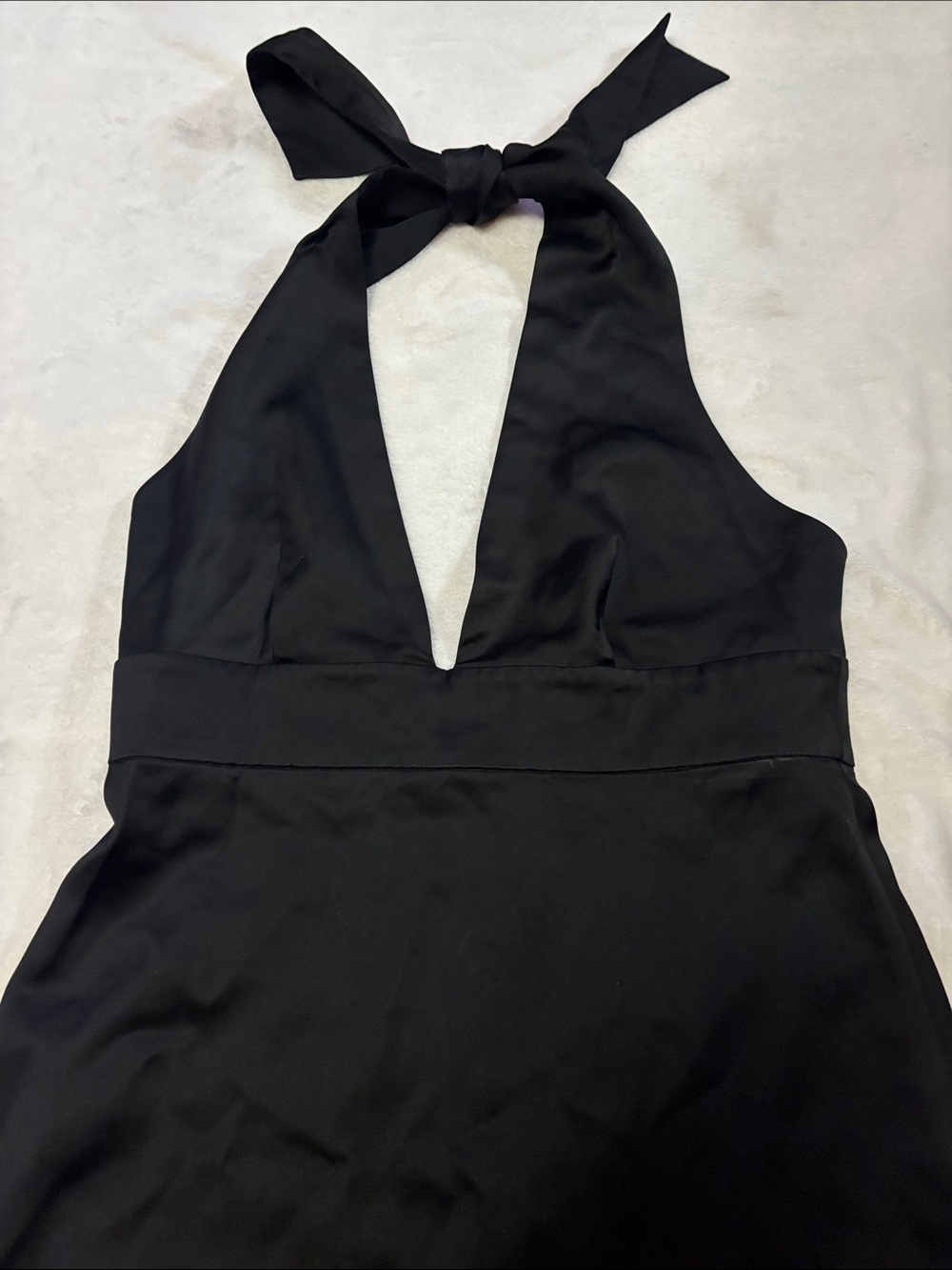 French Connection Black Backless Halter Midi Dress Size 8 EUC - Picture 2 of 10